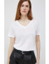 Calvin Klein Ленена тениска в бяло - Pepit.bg