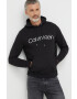 Calvin Klein Памучен суичър мъжки в черно с принт - Pepit.bg