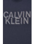 Calvin Klein Памучна тениска в тъмносиньо с принт - Pepit.bg