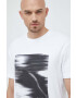 Calvin Klein Памучна тениска в бяло с принт - Pepit.bg
