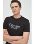 Calvin Klein Памучна тениска в черно с принт - Pepit.bg