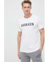 Calvin Klein Памучна тениска в бяло с десен - Pepit.bg
