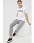 Calvin Klein Памучна тениска в бяло с десен - Pepit.bg