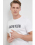 Calvin Klein Памучна тениска в бяло с десен - Pepit.bg