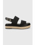 Calvin Klein Сандали FLATFORM WEDGE - HE в черно с платформа HW0HW01497 - Pepit.bg