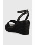 Calvin Klein Сандали WEDGE 50HH W/HW - JQ в черно със скосена платформа HW0HW01490 - Pepit.bg