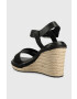 Calvin Klein Сандали WEDGE 70HH - HE в черно със скосена платформа HW0HW01499 - Pepit.bg