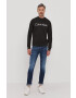 Calvin Klein Суичър мъжки в черно с принт - Pepit.bg