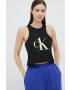 Calvin Klein Underwear Памучен пижамен топ в черно - Pepit.bg