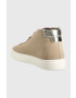 Calvin Klein Велурени маратонки Cupsole Unlined High Top в бежово - Pepit.bg