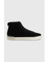 Calvin Klein Велурени маратонки High Top Lace Up Sue в черно - Pepit.bg