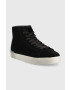 Calvin Klein Велурени маратонки High Top Lace Up Sue в черно - Pepit.bg