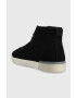 Calvin Klein Велурени маратонки High Top Lace Up Sue в черно - Pepit.bg