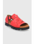Camper Кожени сандали Brutus Sandal дамски в червено с платформа - Pepit.bg