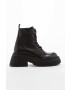 Charles Footwear Кожени боти Karen в черно с равна подметка - Pepit.bg