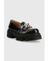 Charles Footwear Кожени мокасини Mey в черно с платформа Mey.Loafer - Pepit.bg