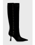 Chiara Ferragni Ботуши Cf Heel Wide в черно с ток стилето - Pepit.bg