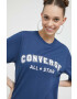 Converse Памучна тениска в тъмносиньо с принт - Pepit.bg