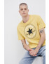 Converse Памучна тениска в жълто с принт - Pepit.bg