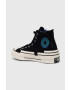 Converse Високи кецове Chuck 70 Trippy Heel в черно - Pepit.bg