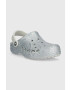 Crocs Чехли BAYA GLITTER CLOG в сребристо 205925 - Pepit.bg