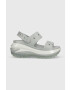 Crocs Чехли Classic Mega Crush Sandal в сиво с платформа 207989 - Pepit.bg