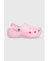 Crocs Чехли CLASSIC PLATFORM CLOG WOMEN в розово с платформа 206750 - Pepit.bg
