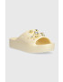 Crocs Чехли Classic Platform Crystals Perls Slide в бежово с платформа 208388 - Pepit.bg