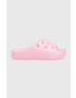 Crocs Чехли Classic Platform Slide в розово с платформа 208180 - Pepit.bg