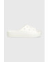 Crocs Чехли Classic Platform Slide в бяло с платформа 208180 - Pepit.bg