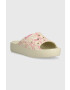 Crocs Чехли Classic Platform Snake Print в бежово с платформа 208242 - Pepit.bg