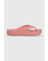 Crocs Джапанки Baya Platform Flip в розово с платформа 208395 - Pepit.bg