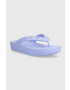 Crocs Джапанки Classic Platform Flip в лилаво с платформа 207714 - Pepit.bg