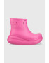 Crocs Гумени ботуши Classic Crush Rain Boot в розово 207946 - Pepit.bg