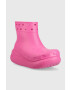Crocs Гумени ботуши Classic Crush Rain Boot в розово 207946 - Pepit.bg
