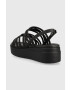 Crocs Сандали Brooklyn Strappy Low Wedge в черно с платформа 206751 - Pepit.bg