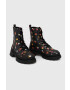 Desigual Кубинки Flowers в черно с платформа - Pepit.bg