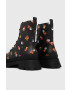 Desigual Кубинки Flowers в черно с платформа - Pepit.bg