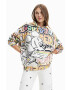 Desigual Памучен суичър Disney's Mickey Mouse с качулка с десен - Pepit.bg