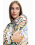 Desigual Памучен суичър Disney's Mickey Mouse с качулка с десен - Pepit.bg