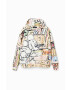 Desigual Памучен суичър Disney's Mickey Mouse с качулка с десен - Pepit.bg