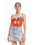 Desigual Топ дамски в червено - Pepit.bg