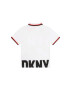 DKNY Детска памучна тениска с яка в бяло - Pepit.bg