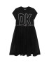DKNY Детска рокля в черно среднодълъг модел разкроен модел - Pepit.bg