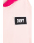 DKNY Детски суичър в розово с качулка с десен - Pepit.bg