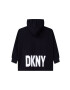 DKNY Детски суичър в черно с качулка с принт - Pepit.bg