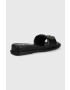 DKNY Кожени чехли Toures дамски в черно с платформа - Pepit.bg