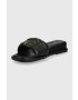 DKNY Кожени чехли Toures дамски в черно с платформа - Pepit.bg