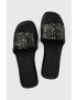 DKNY Кожени чехли Toures дамски в черно с платформа - Pepit.bg