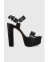 DKNY Кожени сандали SHILA в черно K1336126 - Pepit.bg